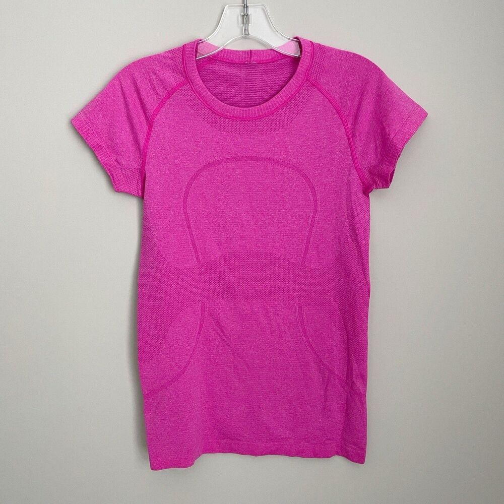 Lululemon Size 6 Pink Short Sleeve Swiftly Shirt Workout Athletic
